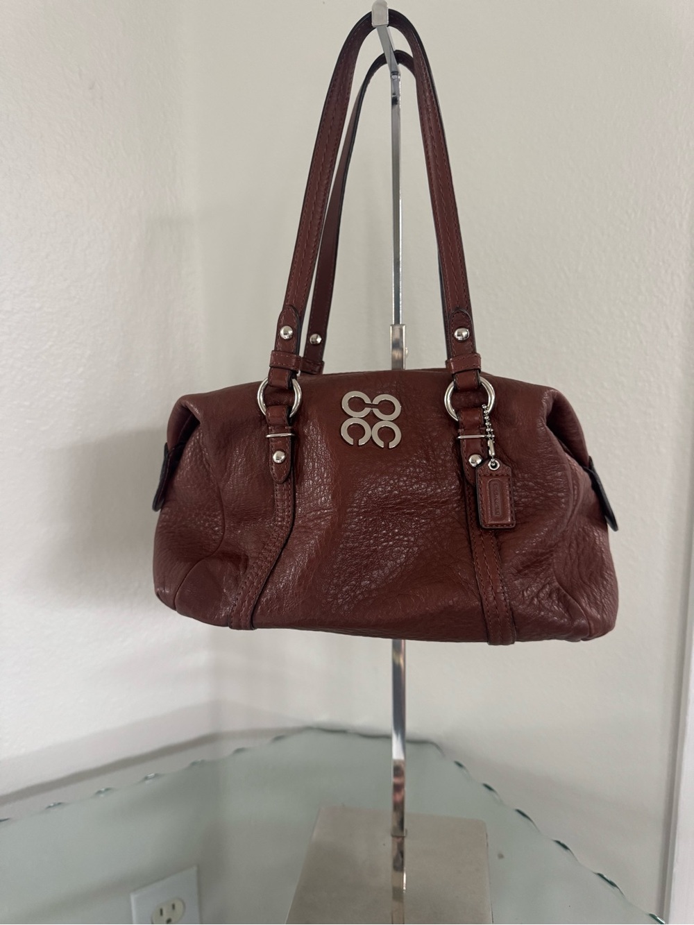 COACH Julia Brown Pebble Julia Brown Pebble Leather Mini Satchel Bag NWOT